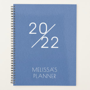Modern Elegant Blue Personalized 2022 Planner