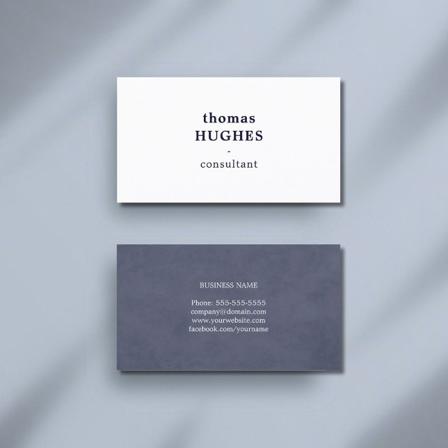 Modern Elegant Blue White Consultant Business Card (Creator Uploaded)