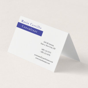 Modern Elegant Blue White Minimalist Profile Card