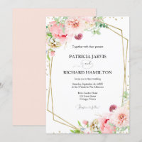 Modern Elegant Blush Floral Geometric Wedding