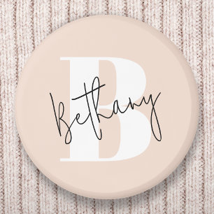 Modern Elegant Blush Pink Monogram 2 Inch Round Button