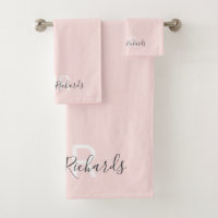 Modern elegant blush pink monogram script