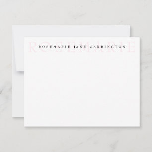 Modern Elegant Blush Pink Personalized Stationery Card