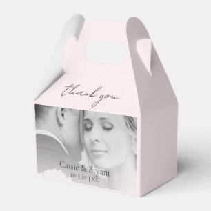 Modern Elegant Blush Pink Wedding Thank You Favor Box