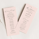 Modern Elegant Blush Wedding Program<br><div class="desc">Elegant wedding program featuring a modern black calligraphy script and blush pink background to create a design that is perfect for weddings of all styles and seasons. Personalize the front of the modern wedding program with your names, wedding date and location, and order of the ceremony. The simple wedding program...</div>