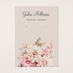 Modern Elegant Boho floral earring display card 