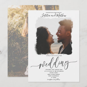 Modern Elegant Boho photo wedding invitation