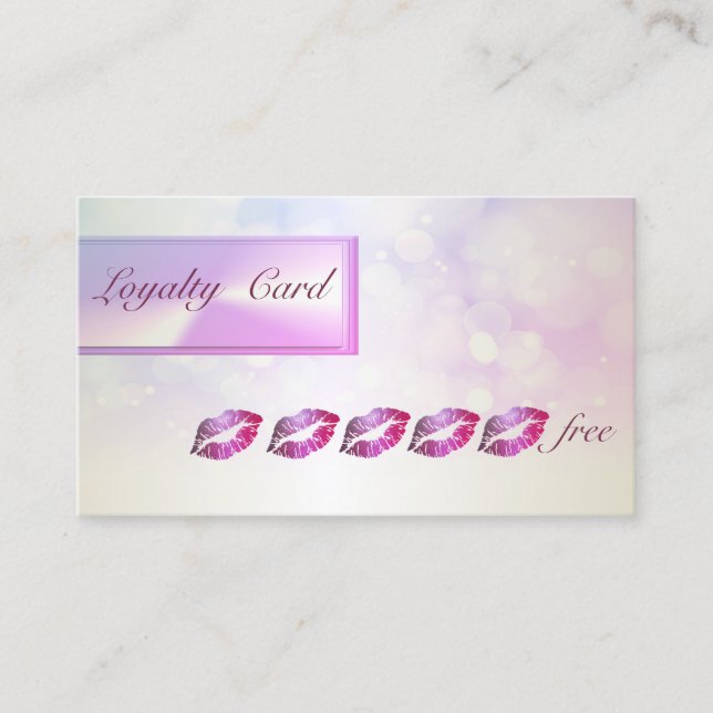 Modern Elegant ,Bokeh,Glittery Lips Loyalty Card (Front)