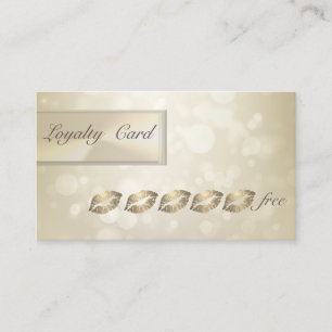Modern Elegant ,Bokeh,Glittery Lips Loyalty Card