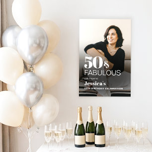 Modern Elegant Bold 50th Birthday Photo Poster