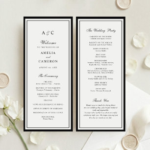 Modern Elegant Border Frame Wedding Program