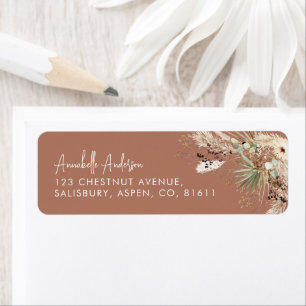 Modern elegant botanical pampas stylish terracotta