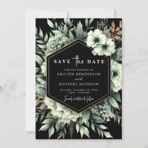 Modern Elegant Botanical Sage Green Wedding Save The Date