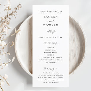 Modern Elegant Botanical Wedding Program