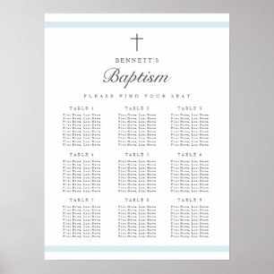 Modern Elegant Boys Baptism Seating Chart