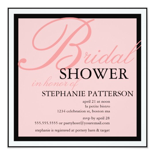 Modern & Elegant Bridal Shower in Pink Invitation