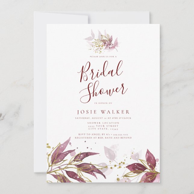 Modern, Elegant Bridal Shower Invitation (Front)