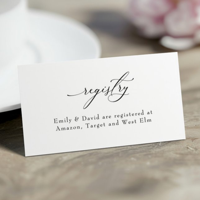 Modern Elegant Bridal Shower Registry Insert Card (Creator Uploaded)