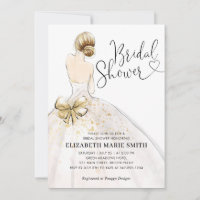 Modern Elegant Bride Wedding Gown Bridal Shower