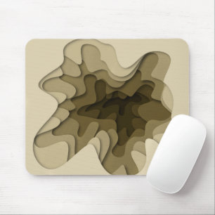 Modern Elegant Brown Waves Mouse Pad