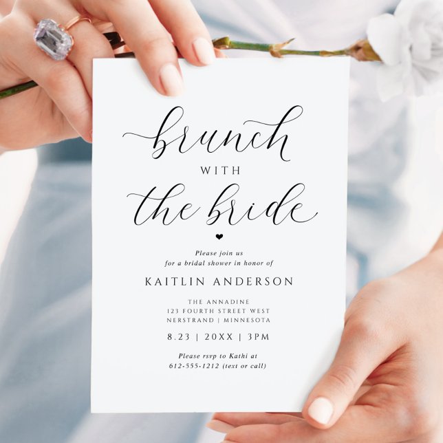 Modern Elegant Brunch with the Bride Bridal Shower Invitation (Brunch with the Bride bridal shower invitation - romantic, modern, minimalist, classy, sophisticated)