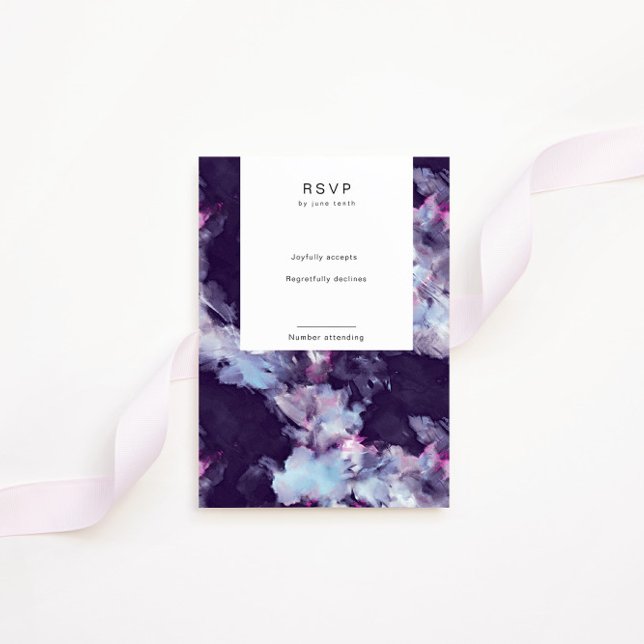 Modern Elegant Brush Strokes Vertical RSVP Card (Creator Uploaded)