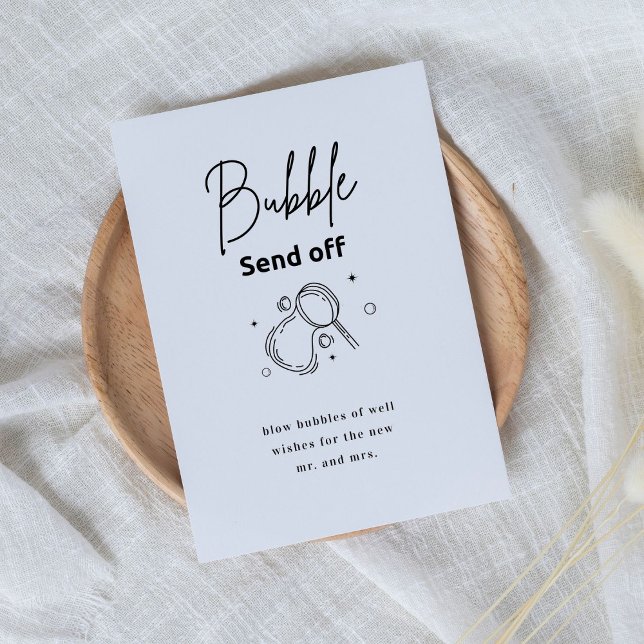 Modern Elegant Bubble Send Off Script Pedestal Sign (Creator Uploaded)