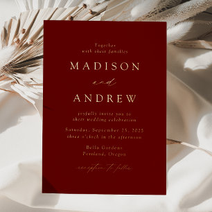 Modern Elegant Burgundy and Gold Wedding