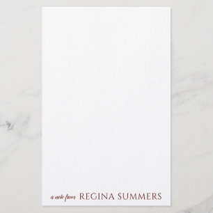 Modern Elegant Burgundy Personalized Stationery