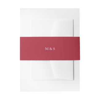 Modern Elegant Burgundy Wine Invitation Belly Band