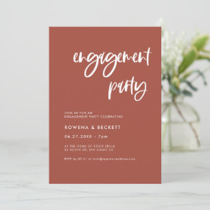Modern elegant burnt brick Engagement party Invitation