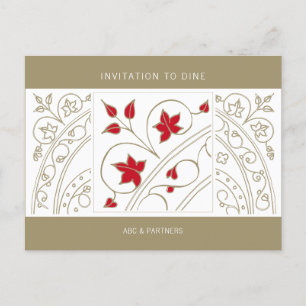 Modern Elegant Business Invitation to Dine Postcard