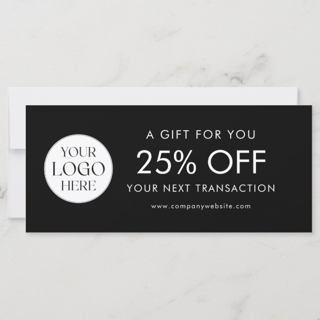 Modern Elegant Business Logo Discount Card (Back)