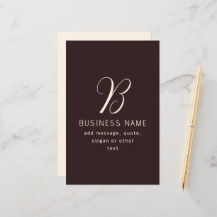 Modern Elegant Business Name Monogram Dark Brown
