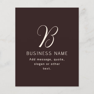 Modern Elegant Business Name Monogram   Dark Brown Flyer