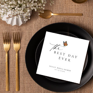 Modern Elegant Butterfly Bridal Shower Napkin