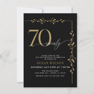 Modern Elegant Calligraphy 70th Birthday Invitation