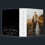 Modern Elegant Calligraphy Custom Wedding Photo Binder<br><div class="desc">Looking for a beautiful and functional way to store your wedding memories? Look no further than our modern and elegant Calligraphy Custom Wedding Photo 3 ring binder! Featuring a beautiful handwritten script accent font, this binder is perfect for storing all your favourite wedding photos and memories. With plenty of space...</div>