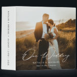 Modern Elegant Calligraphy Custom Wedding Photo Binder<br><div class="desc">Looking for a beautiful and functional way to store your wedding memories? Look no further than our modern and elegant Calligraphy Custom Wedding Photo 3 ring binder! Featuring a beautiful handwritten script accent font, this binder is perfect for storing all your favourite wedding photos and memories. With plenty of space...</div>