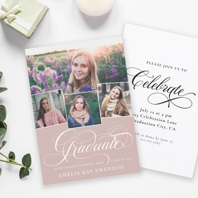 Modern Elegant Calligraphy Graduation Invitation (Creator Uploaded)