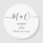 Modern Elegant Calligraphy Monogram Wedding Magnet<br><div class="desc">Personalize this modern and elegant wedding magnet with monogram/duogram joined by decorative swashes. Perfect give away gifts for your guests on your formal wedding.</div>