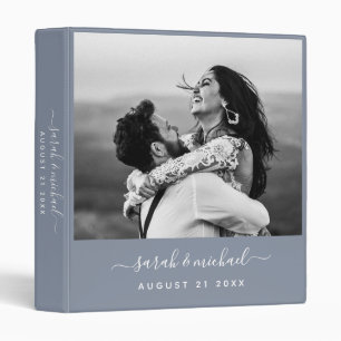 Modern Elegant Calligraphy Photo Wedding Planner Binder