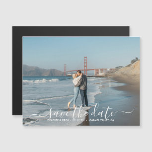 Modern Elegant Calligraphy Save The Date Wedding
