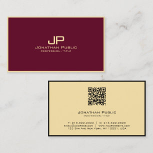 Modern Elegant Calligraphy Script Bordeaux & Gold Business Card