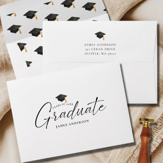 Modern Elegant Calligraphy Script Graduation Envelope