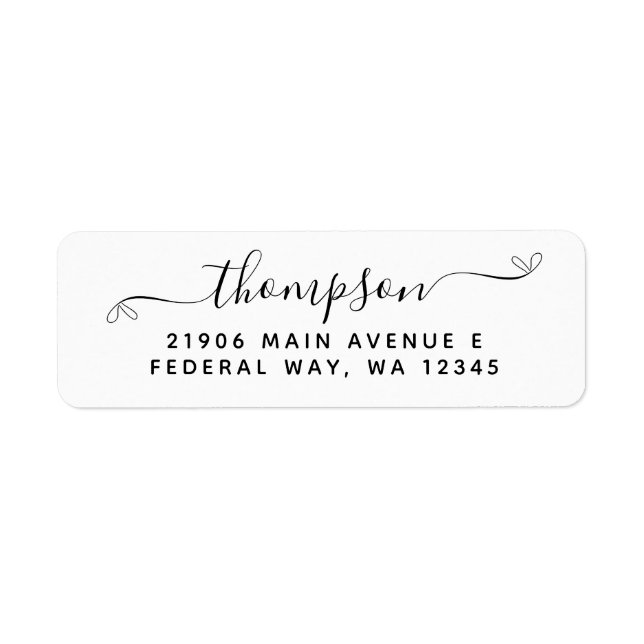 Modern Elegant Calligraphy Script Last Name (Front)