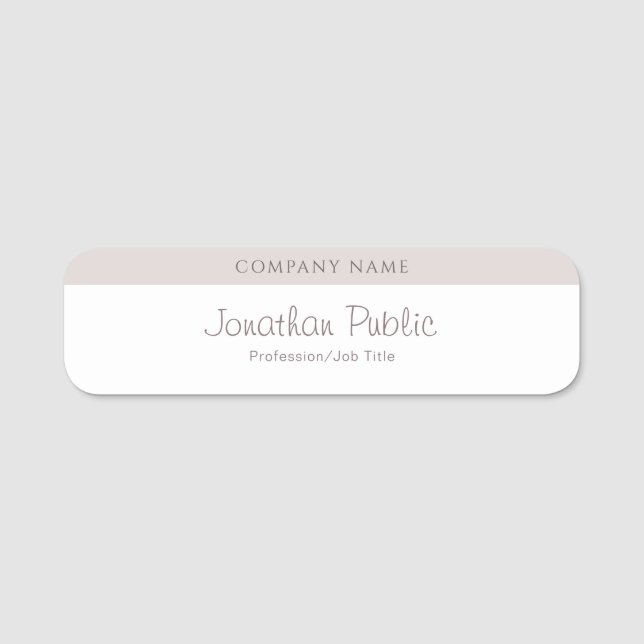 Modern Elegant Calligraphy Script Name Template Tag (Front)