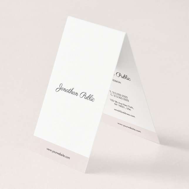 Modern Elegant Calligraphy Script Simple Plain Business Card (Front)