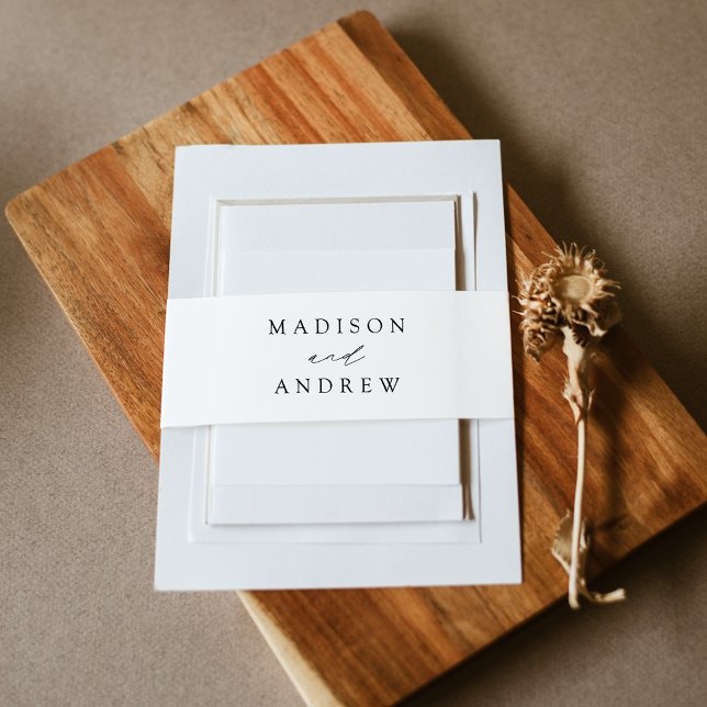 Modern Elegant Calligraphy Script Wedding Invitation Belly Band (Creator Uploaded)