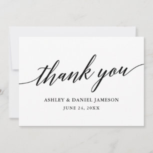 Modern Elegant Calligraphy Script Wedding Thank You Card